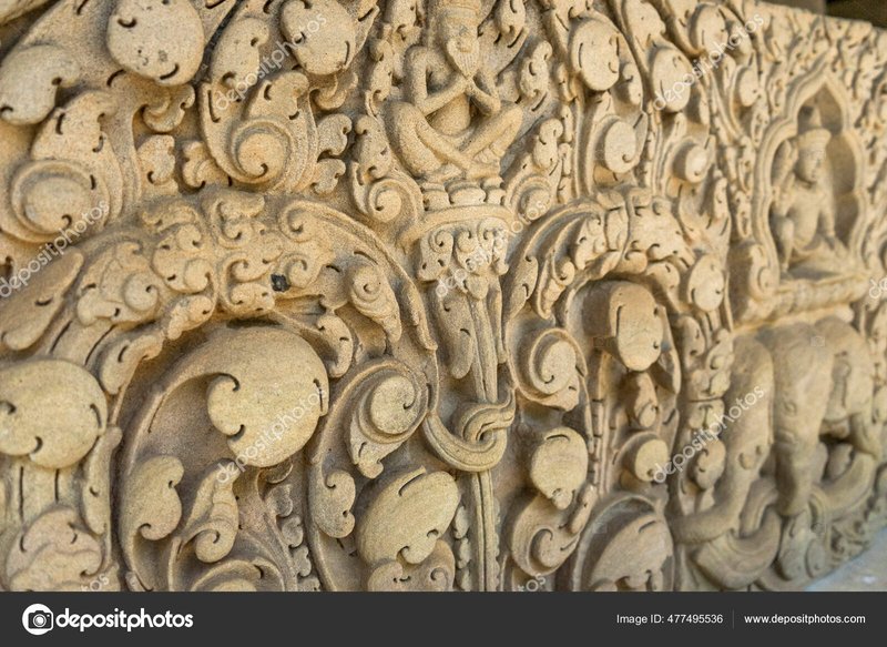 Khmer Sandstone Lintel Carvings<span class=