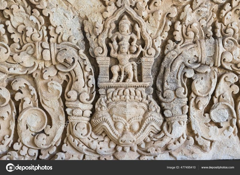 Khmer Sandstone Lintel Carvings