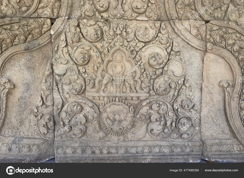 Khmer Sandstone Lintel Carvings