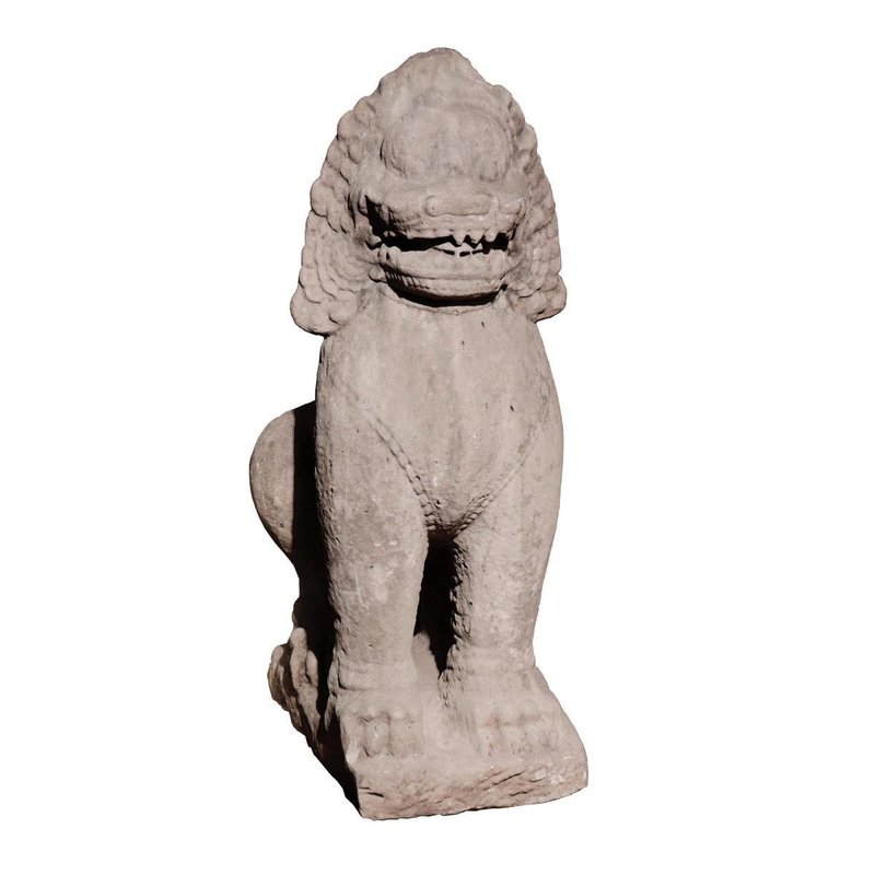 Khmer Stone Guardian Lion Statues