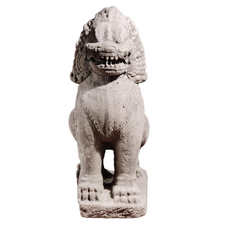 Khmer Stone Guardian Lion Statues