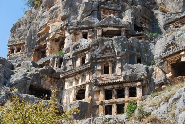 Lycian Rock Tombs In Myra<span class=