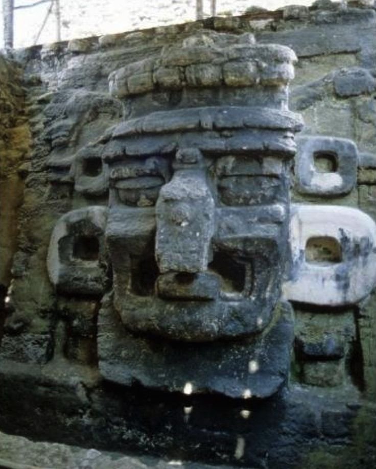 Maya Stucco Masks On Pyramids