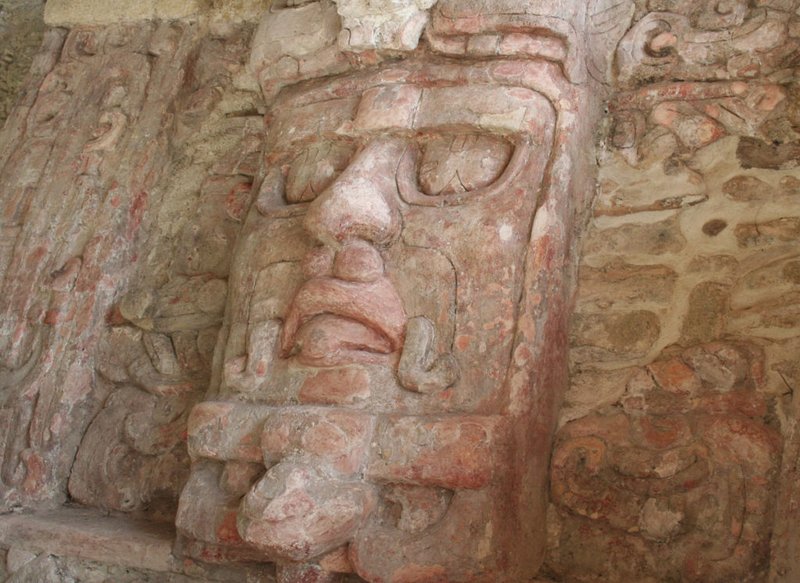 Maya Stucco Masks On Pyramids