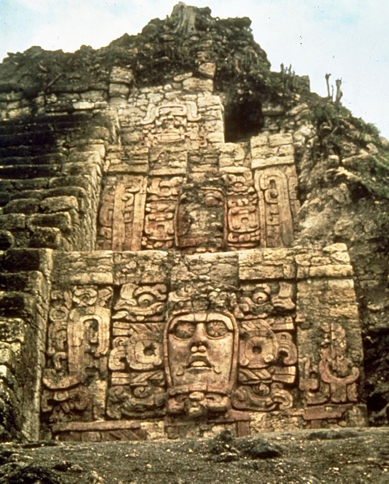 Maya Stucco Masks On Pyramids