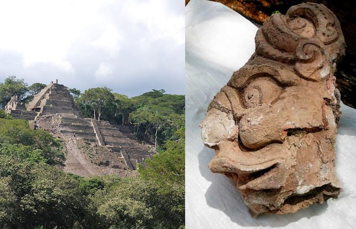 Maya Stucco Masks On Pyramids
