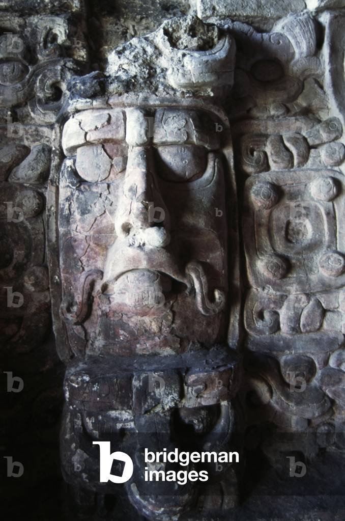Maya Stucco Masks On Pyramids