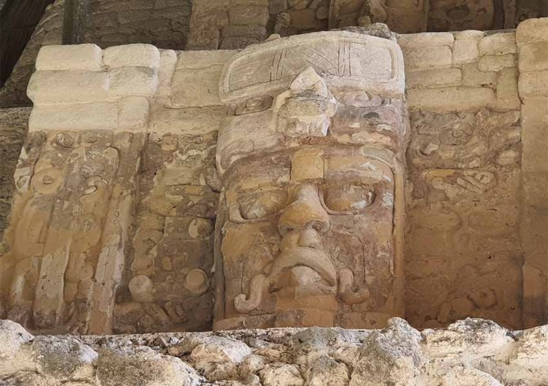 Maya Stucco Masks On Pyramids
