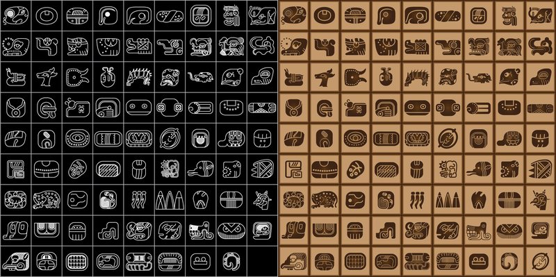Mayan Glyphs For Royal Lineage