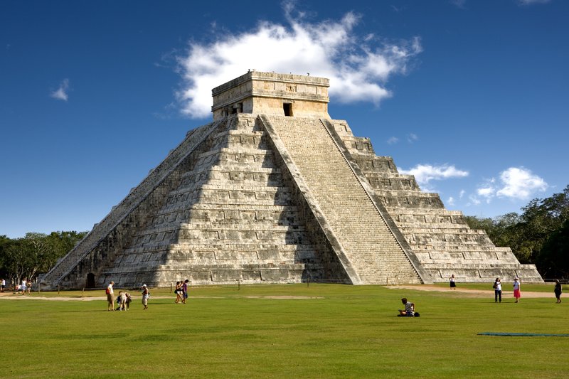 Mayan Pyramid At Chichen Itza