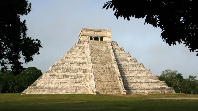 Mayan Pyramid At Chichen Itza