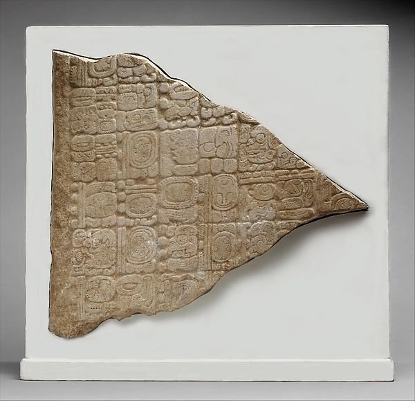 Mayan Stela With Hieroglyphs