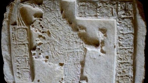 Mayan Stela With Hieroglyphs