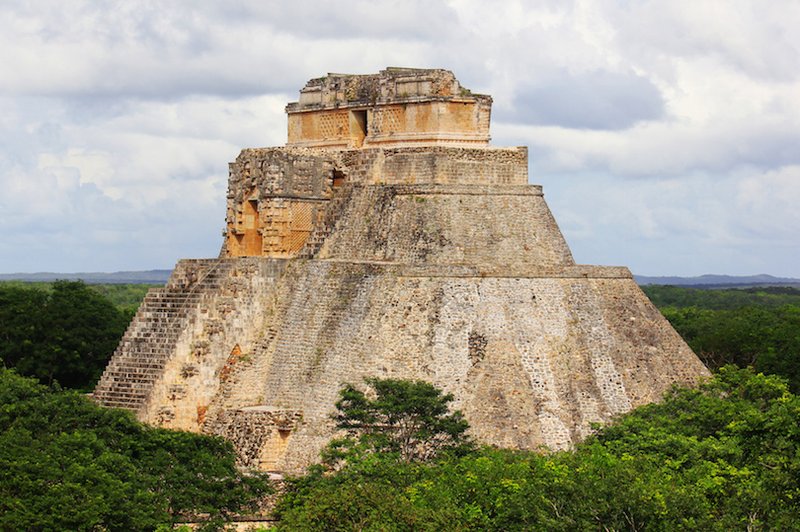 Mayan Step Pyramid At Uxmal