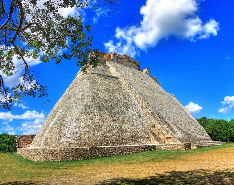 Mayan Step Pyramid At Uxmal