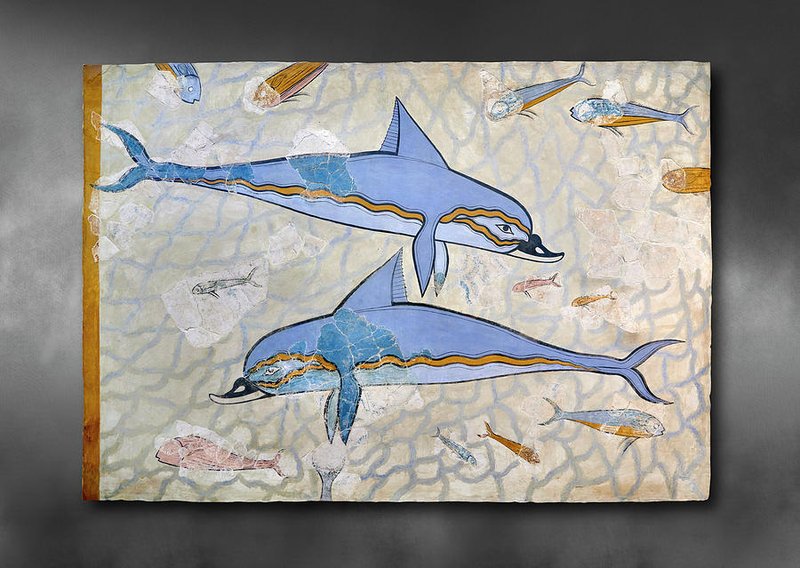 Minoan Dolphin Fresco At Knossos