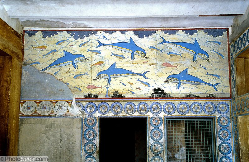 Minoan Dolphin Fresco At Knossos