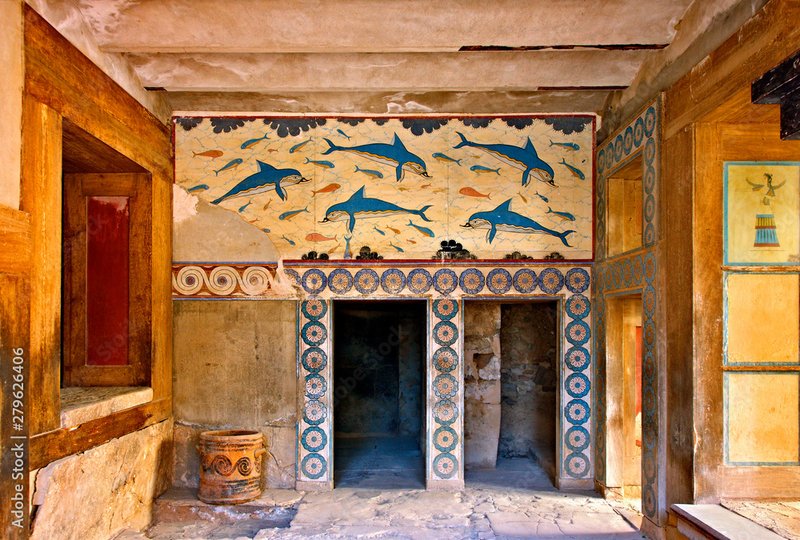 Minoan Dolphin Fresco At Knossos