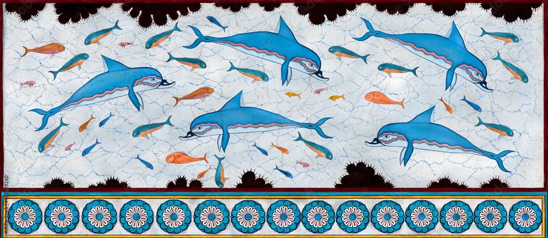 Minoan Dolphin Fresco At Knossos