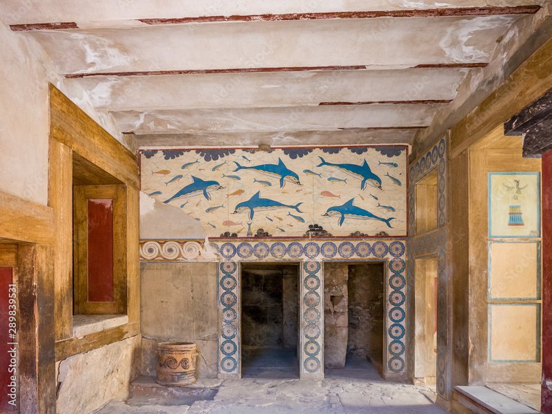 Minoan Dolphin Fresco At Knossos