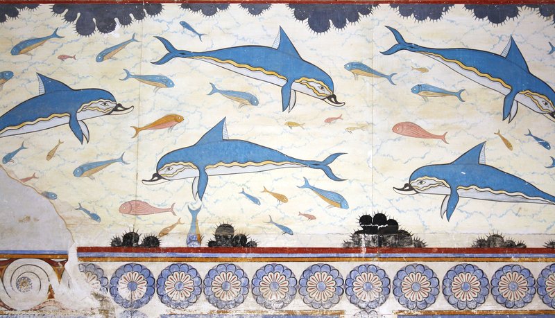 Minoan Dolphin Fresco At Knossos