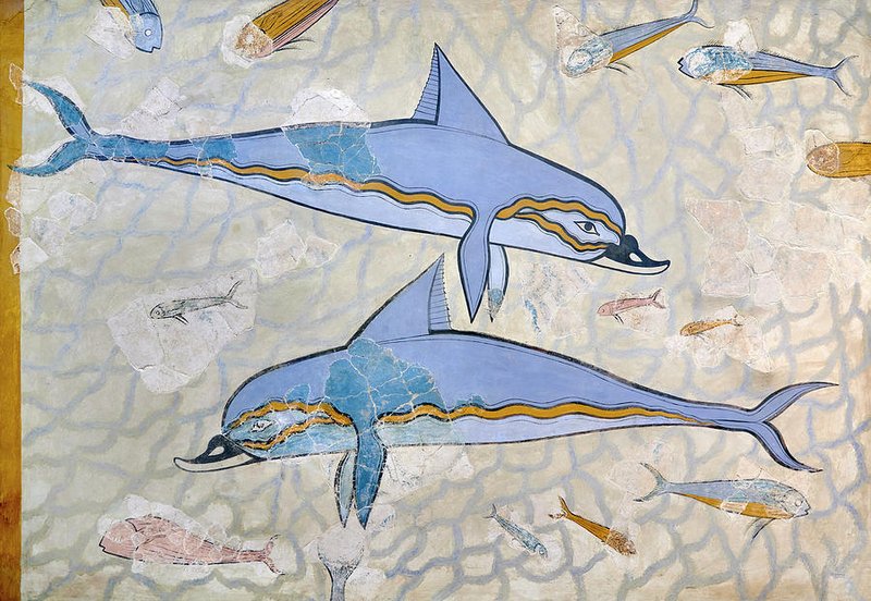 Minoan Dolphin Fresco At Knossos
