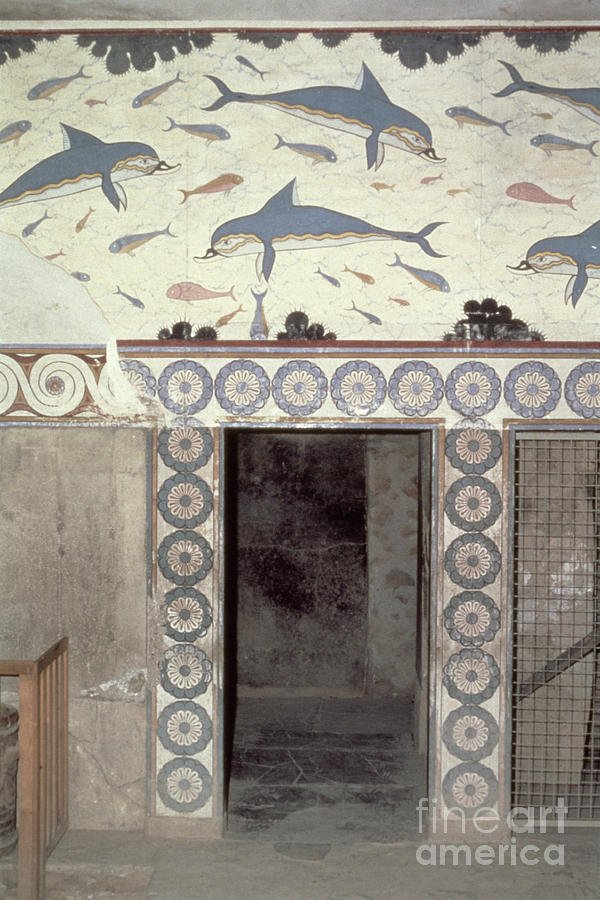Minoan Dolphin Fresco At Knossos