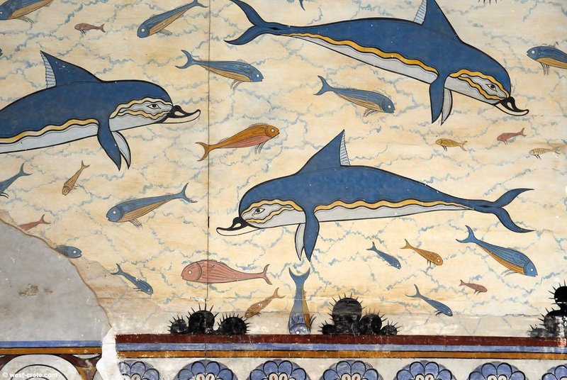 Minoan Dolphin Fresco At Knossos