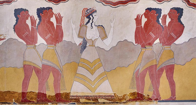 Minoan Frescoes From Knossos Palace