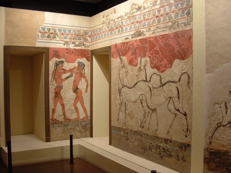Minoan Frescoes From Knossos Palace