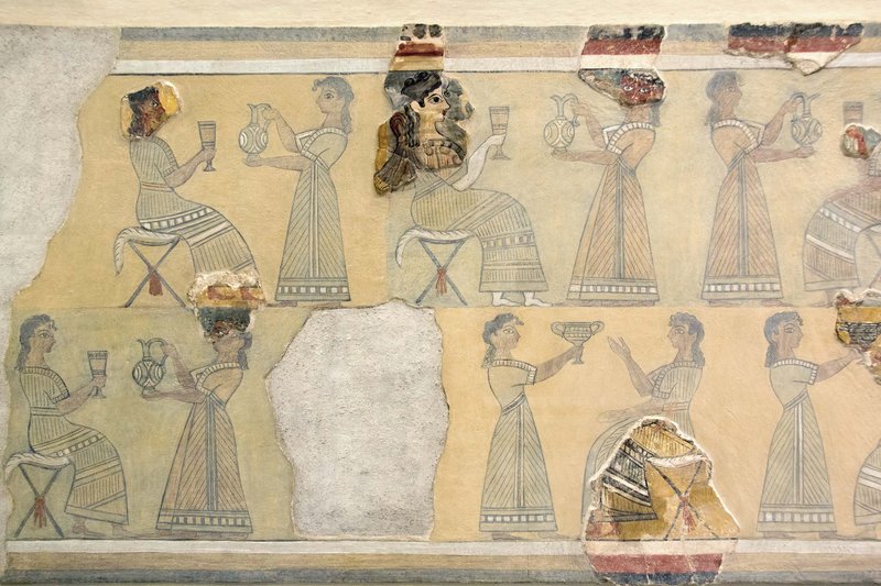 Minoan Frescoes From Knossos Palace