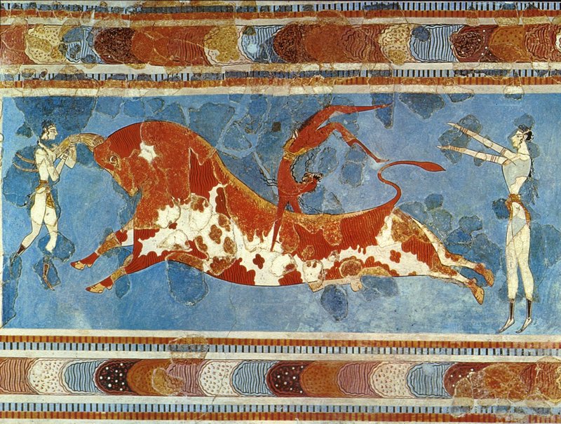 Minoan Frescoes From Knossos Palace