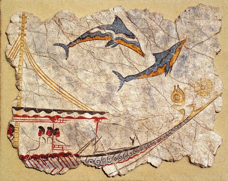 Minoan Marine Fresco From Akrotiri