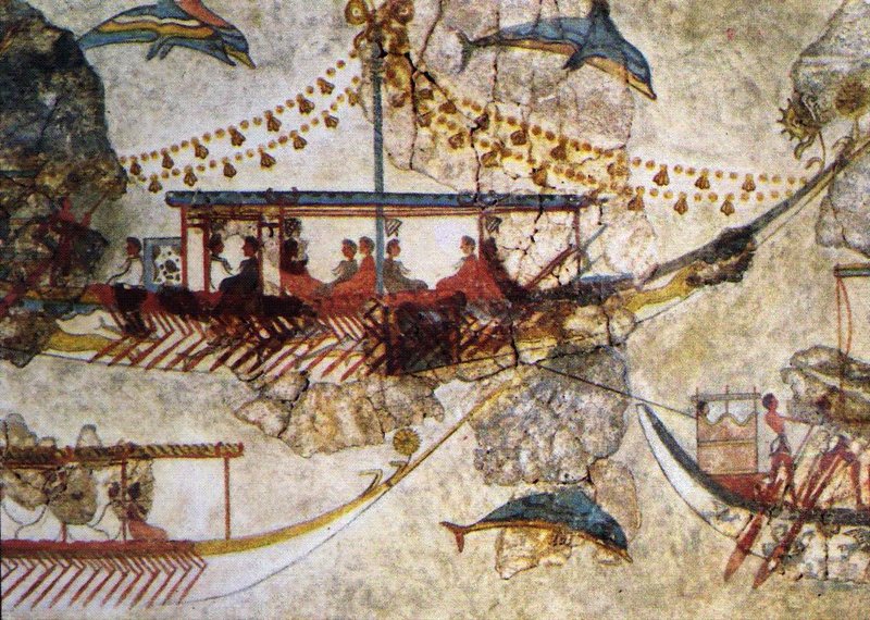 Minoan Marine Fresco From Akrotiri<span class=