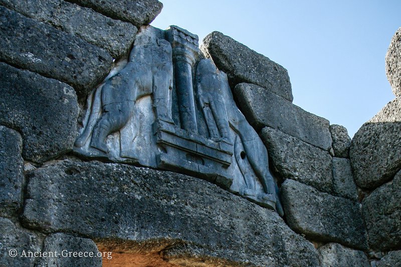 Mycenaean Lion Gate Sculpture