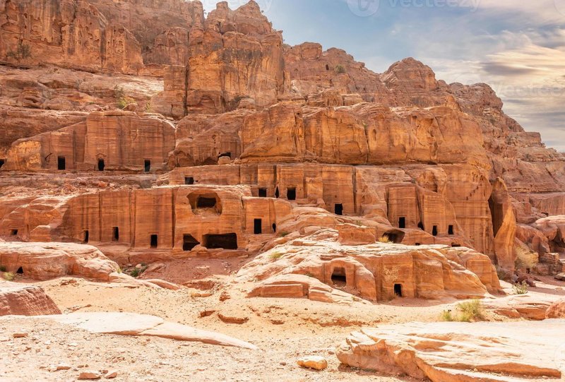Nabataean Carved Stairways In Petra