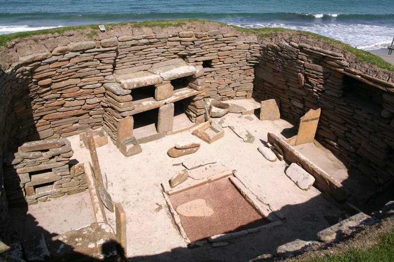 Neolithic Settlement Remains At Skara Brae