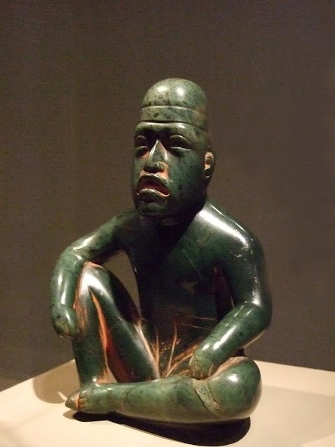 Olmec Altar With Ruler Figure<span class=