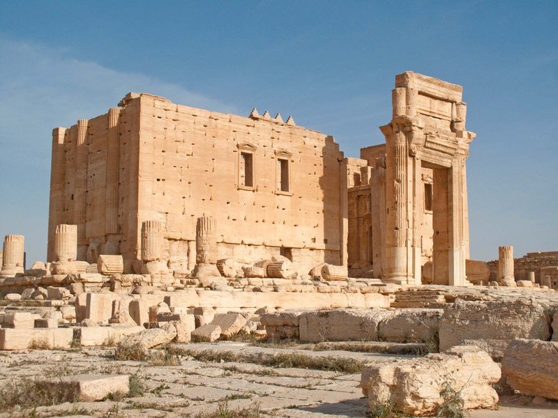 Palmyra Temple Ruins In Syria<span class=