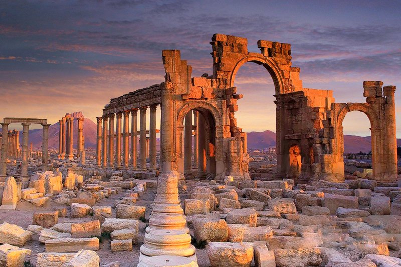 Palmyra Temple Ruins In Syria