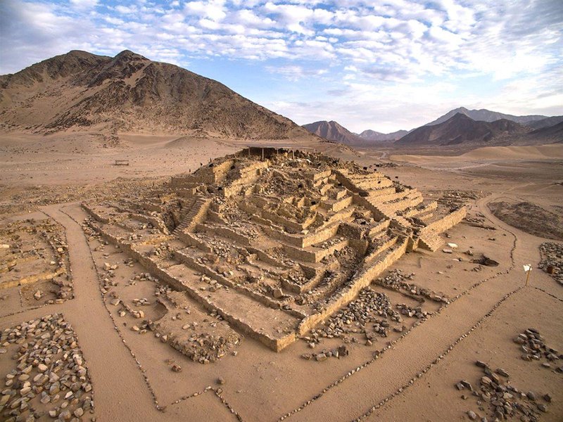 Pre-Columbian Adobe Pyramids In Peru
