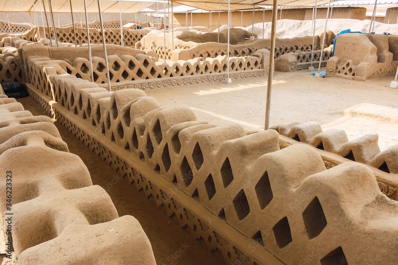 Pre-Columbian Adobe Pyramids In Peru<span class=