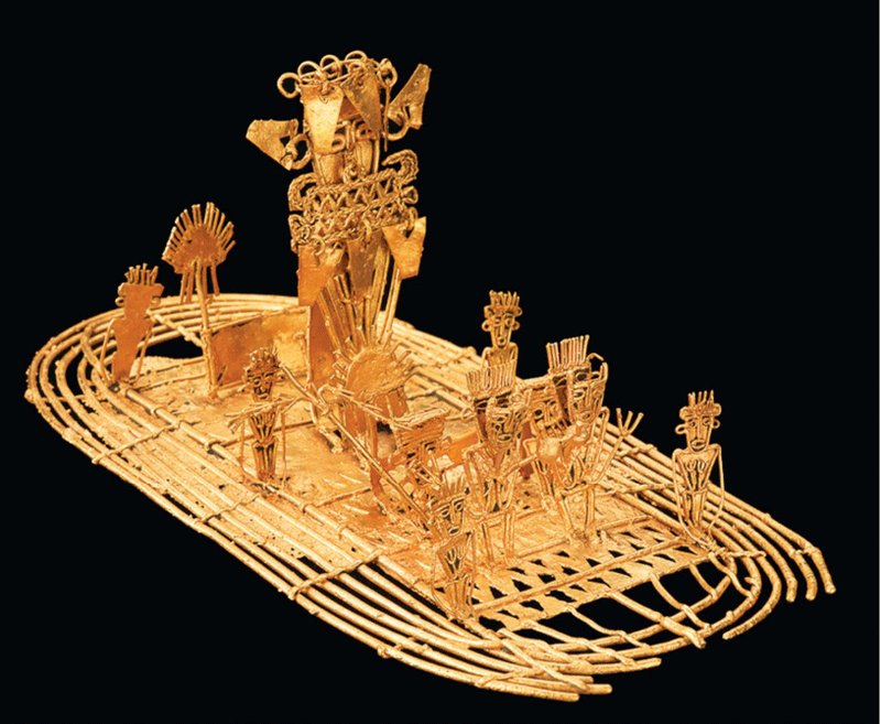 Pre-Columbian Muisca Raft In Gold