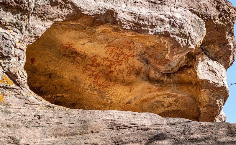 Prehistoric Cave Art At Bhimbetka