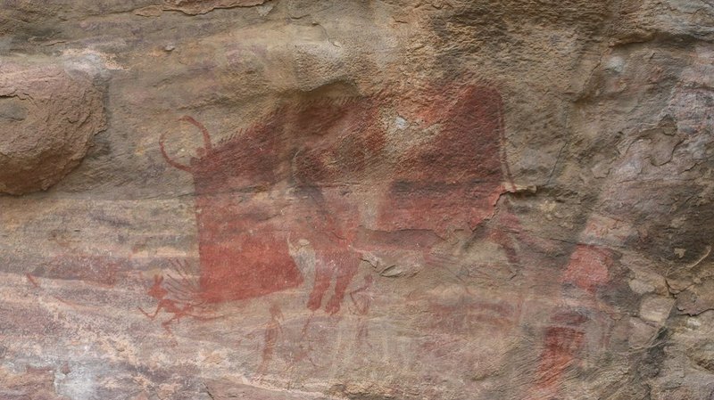 Prehistoric Cave Art At Bhimbetka
