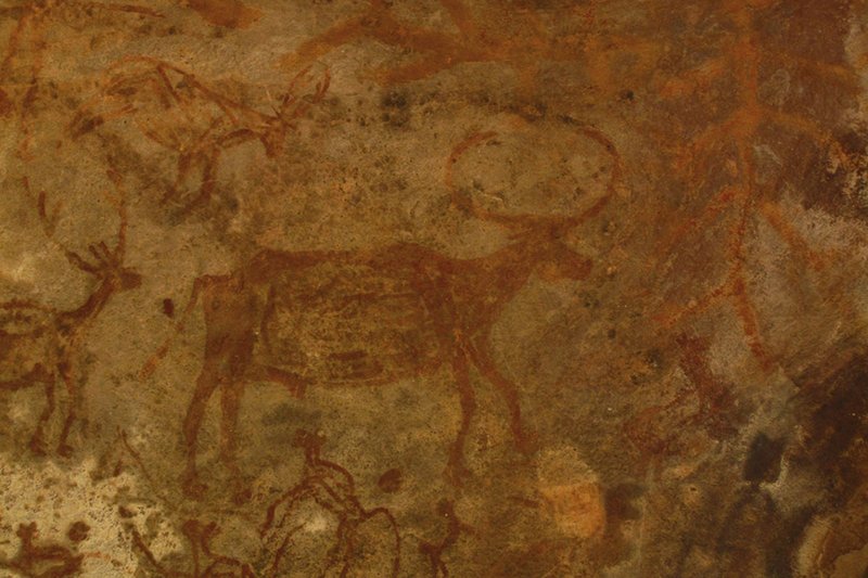 Prehistoric Cave Art At Bhimbetka