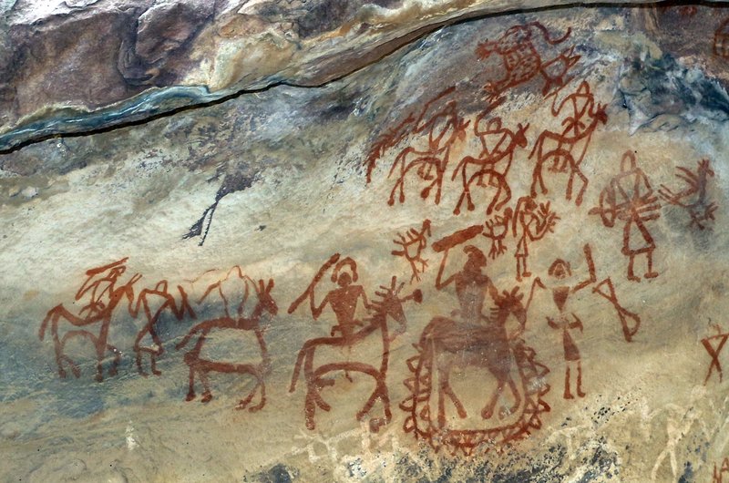 Prehistoric Cave Art At Bhimbetka