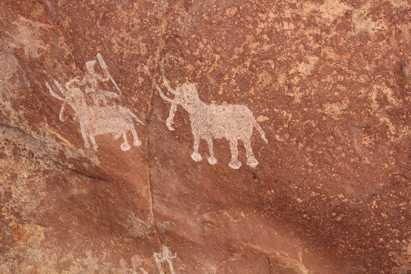Prehistoric Cave Art At Bhimbetka