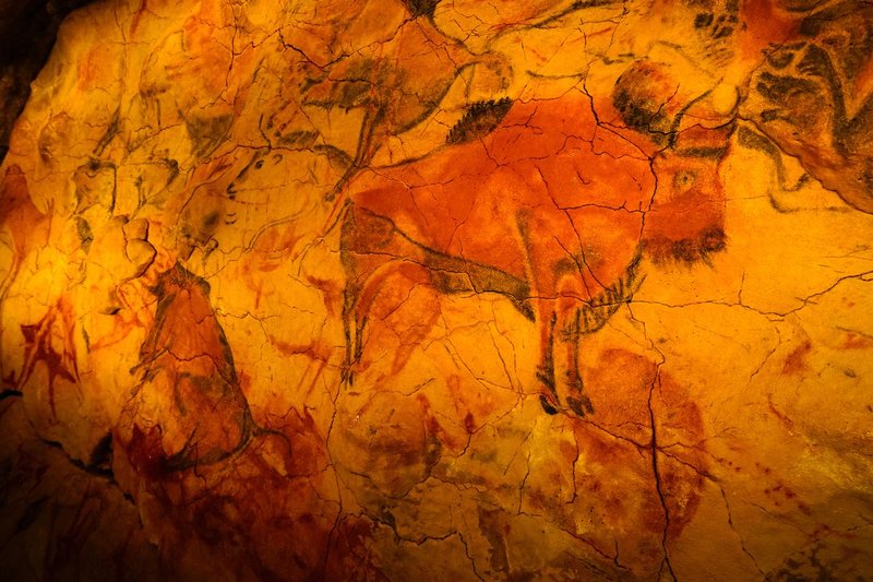 Prehistoric Cave Painting At Altamira