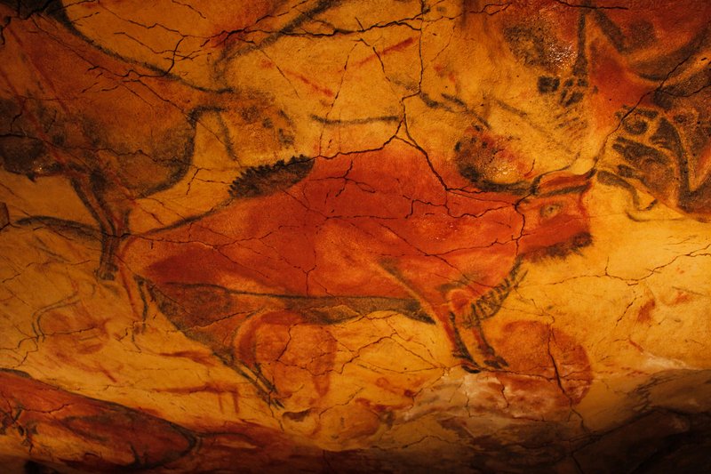Prehistoric Cave Painting At Altamira<span class=
